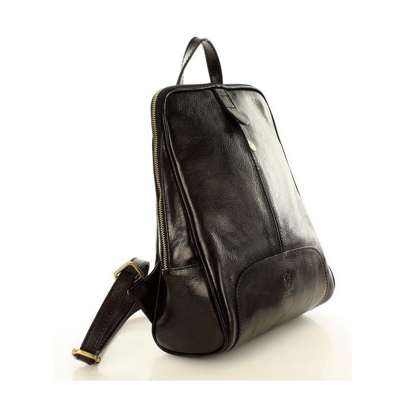 Kožený dámsky čierny batoh Vera Pelle "BRONTE"