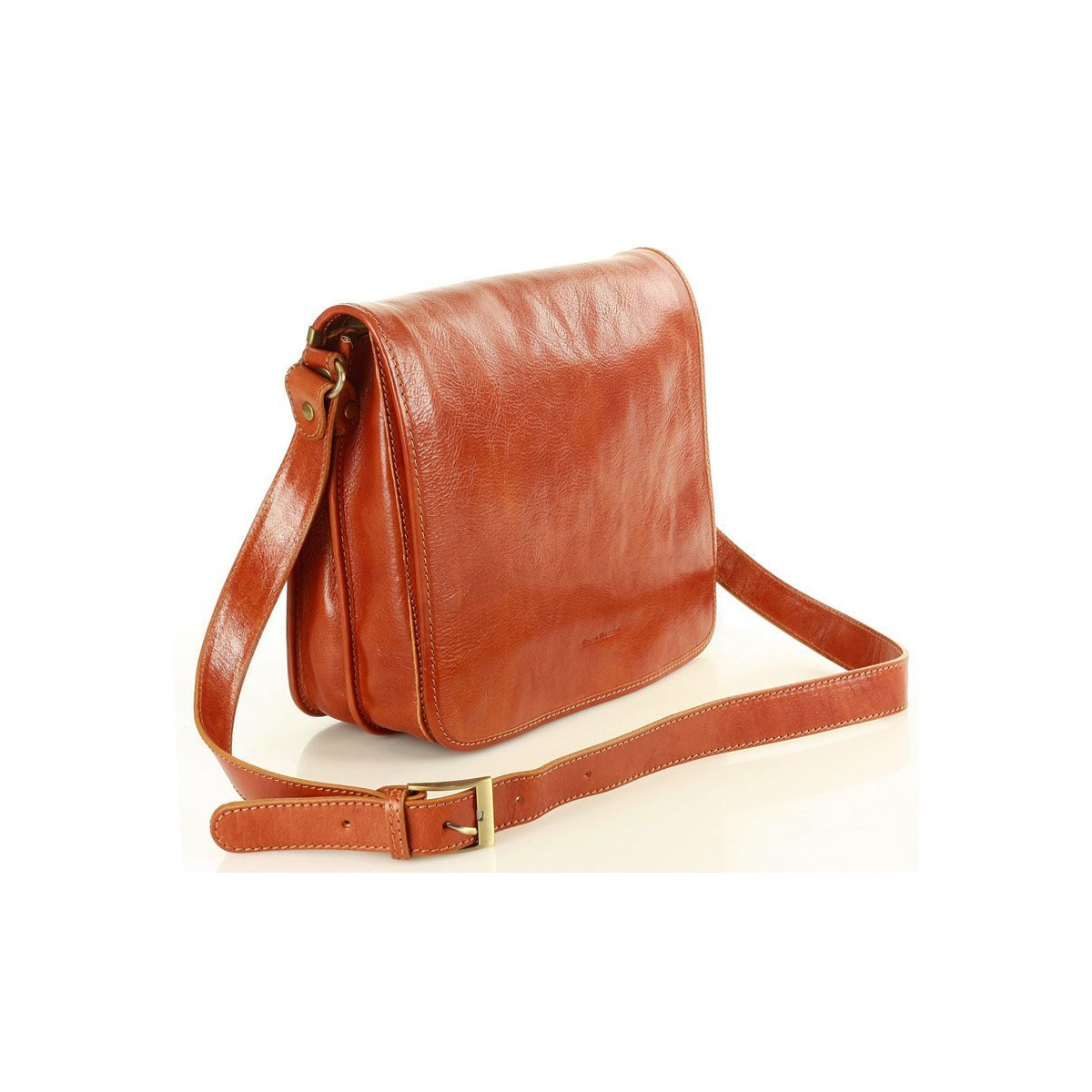 Kožená camel pánska taška na rameno crossbody Marco Mazzini Business Line