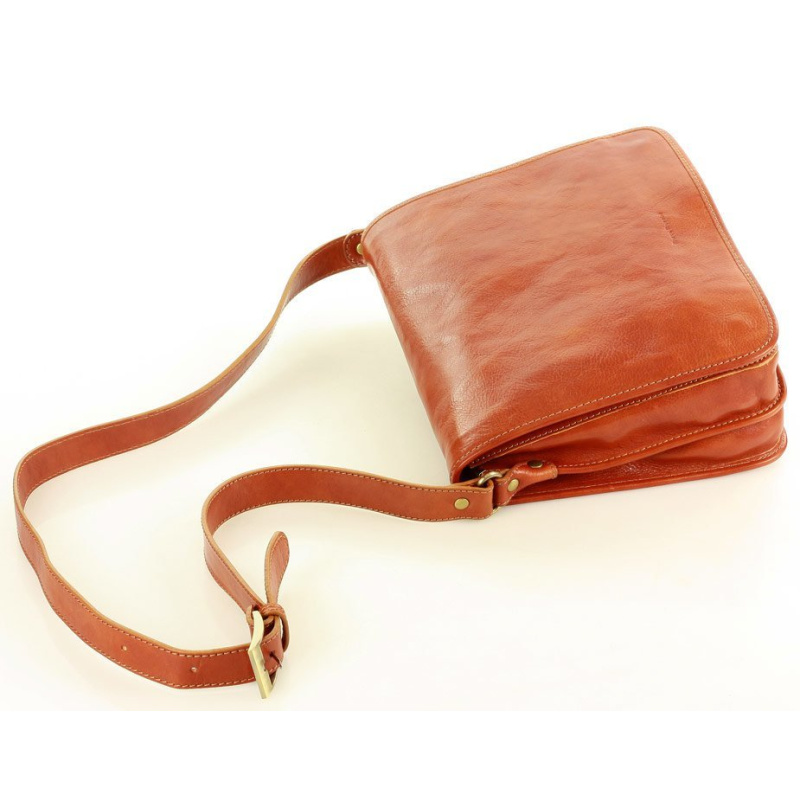 Kožená camel pánska taška na rameno crossbody Marco Mazzini Business Line