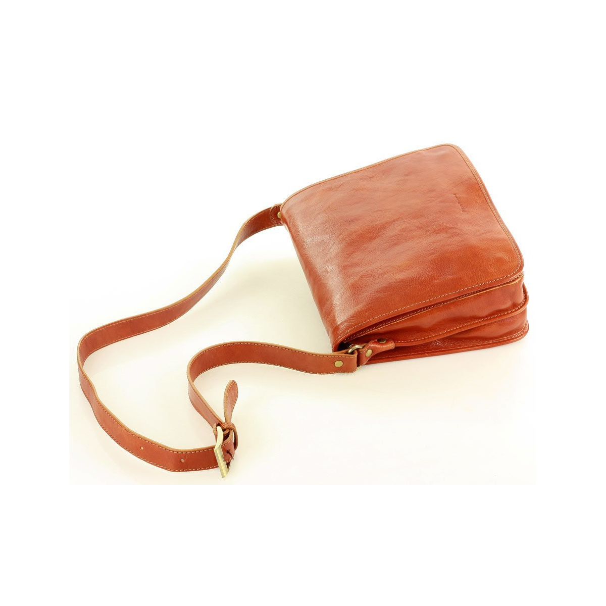Kožená camel pánska taška na rameno crossbody Marco Mazzini Business Line