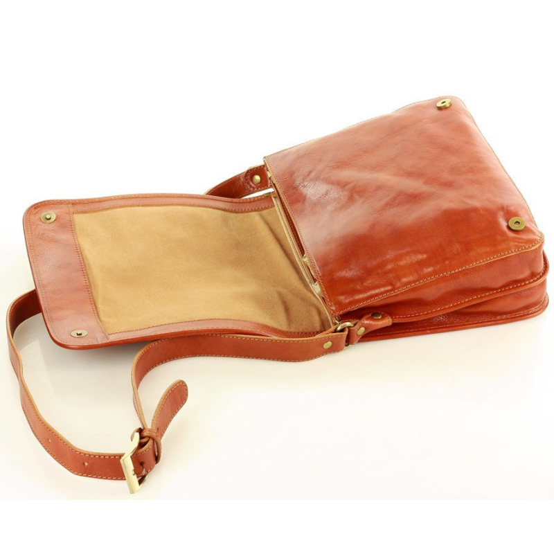 Kožená camel pánska taška na rameno crossbody Marco Mazzini Business Line