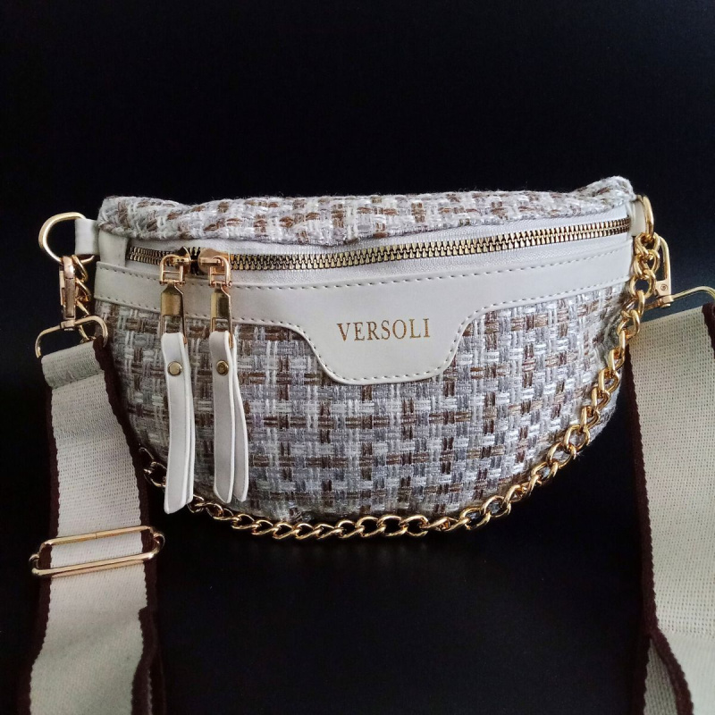 Dámska crossbody béžová kabelka prešívaná Versoli "LOLA"