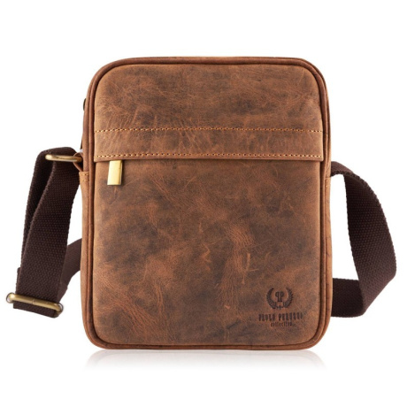Kožená pánska hnedá crossbody taška DARBY