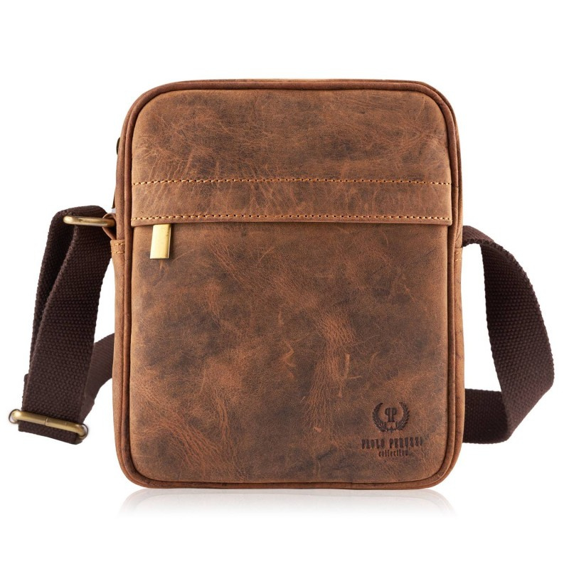 Kožená pánska hnedá crossbody taška DARBY