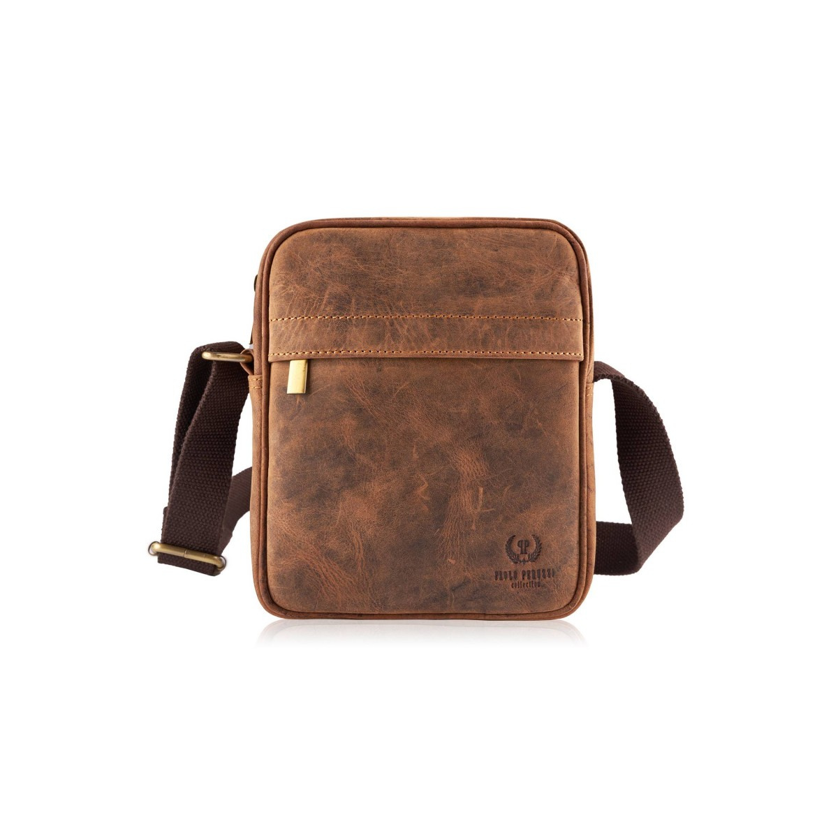 Kožená pánska hnedá crossbody taška DARBY