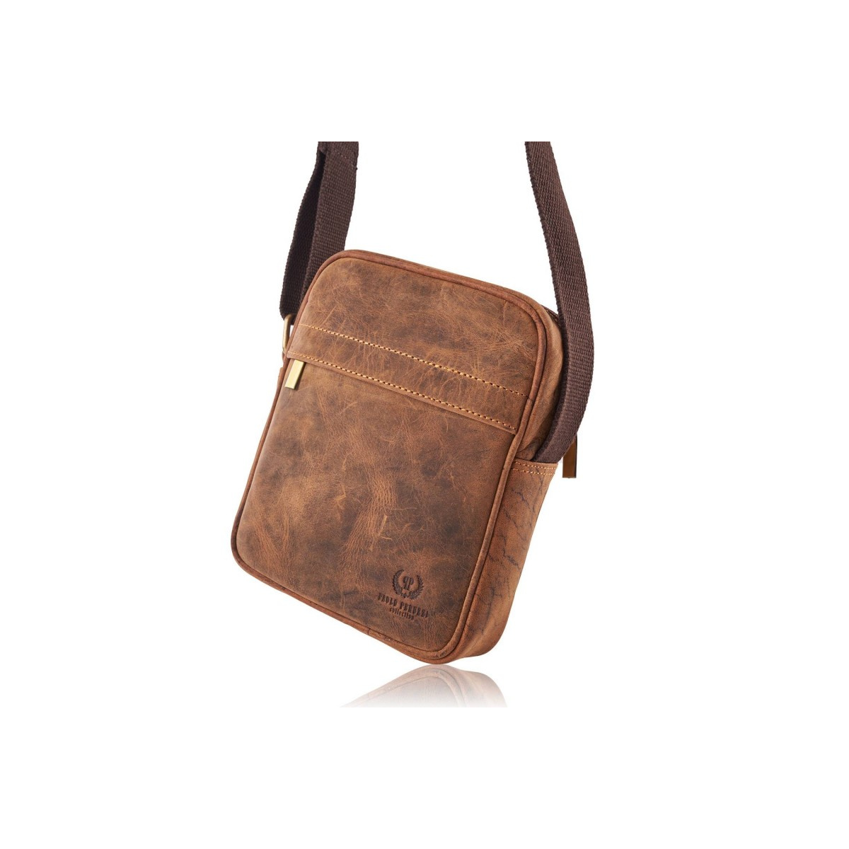 Kožená pánska hnedá crossbody taška DARBY