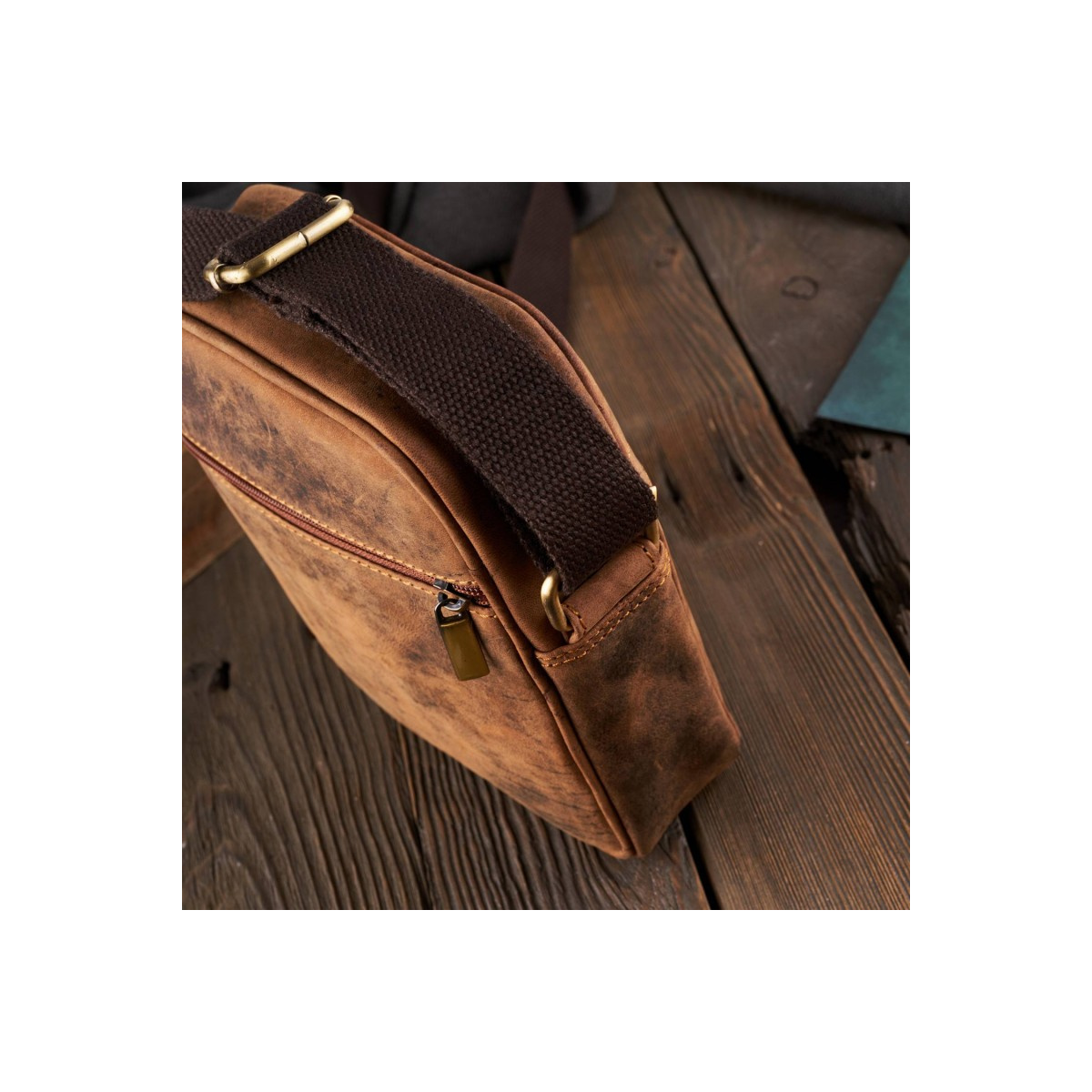 Kožená pánska hnedá crossbody taška DARBY