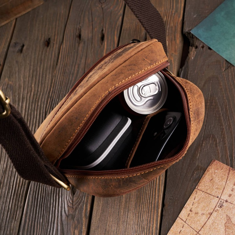 Kožená pánska hnedá crossbody taška DARBY