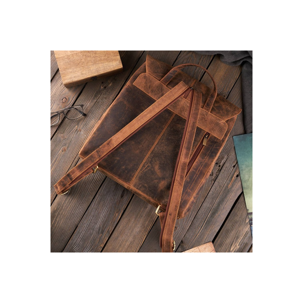 Kožený dámsky vintage batoh SAHAR