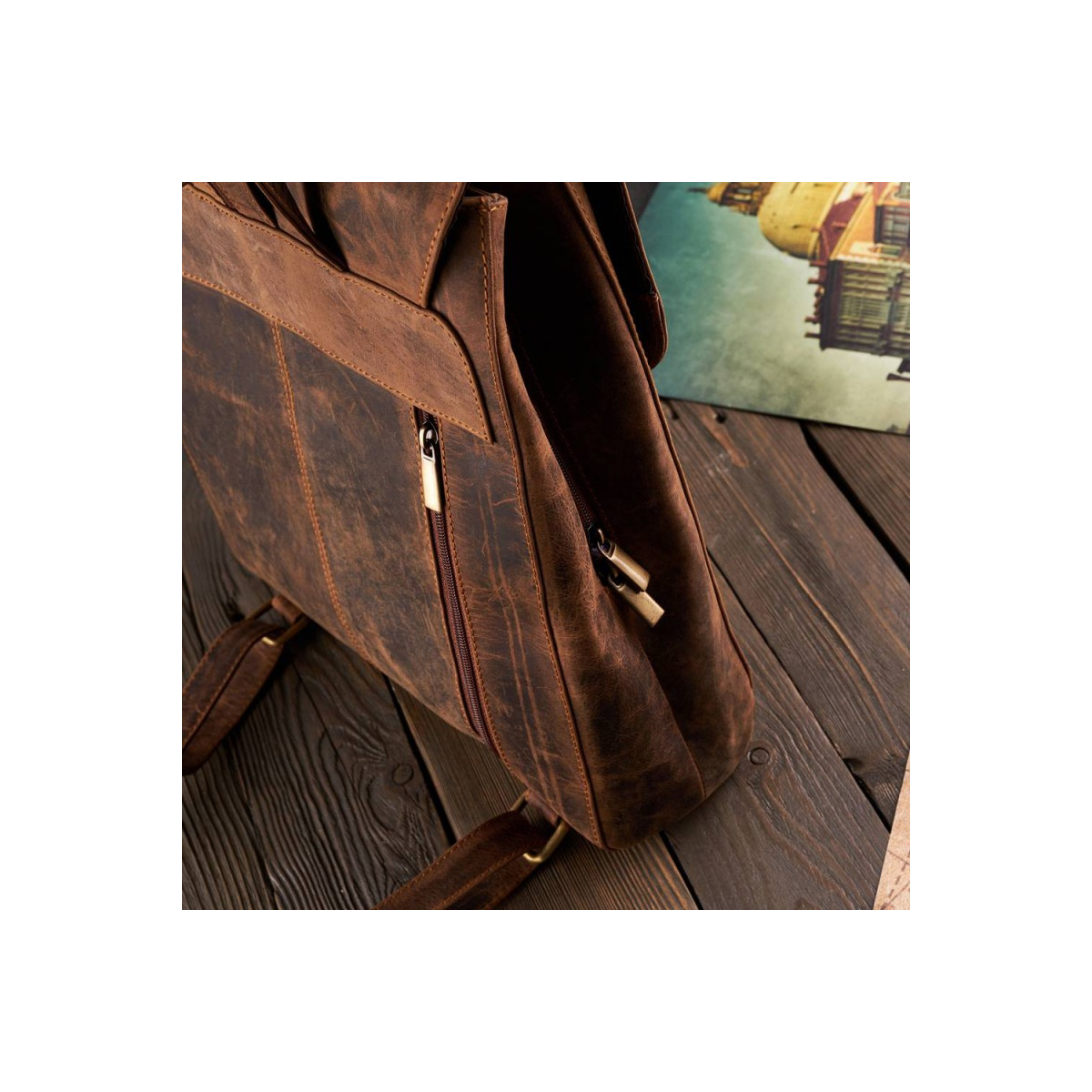 Kožený dámsky vintage batoh SAHAR