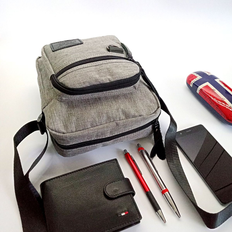 Pánska šedá crossbody taška PORTER