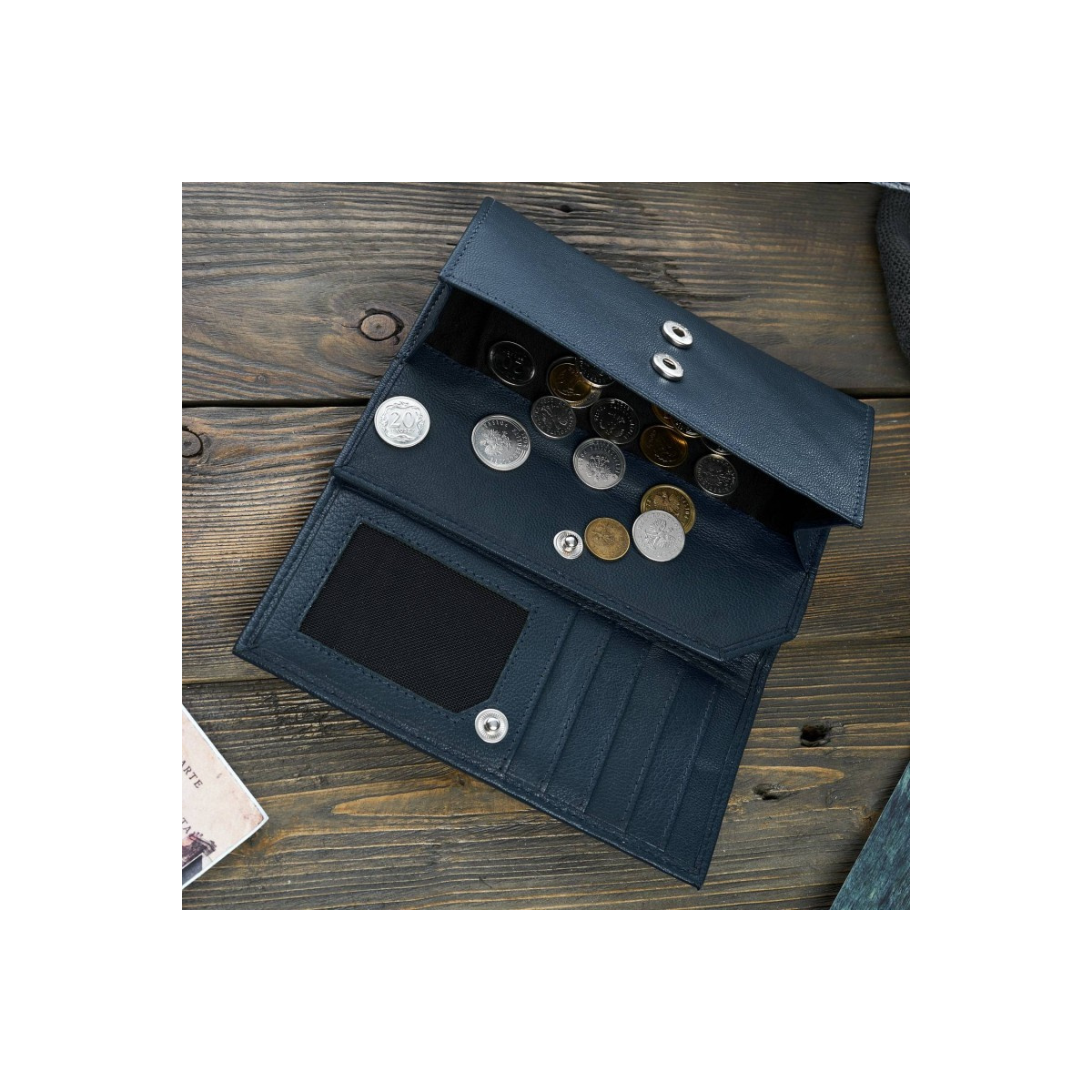 Kožená dámska modrá peňaženka RORY