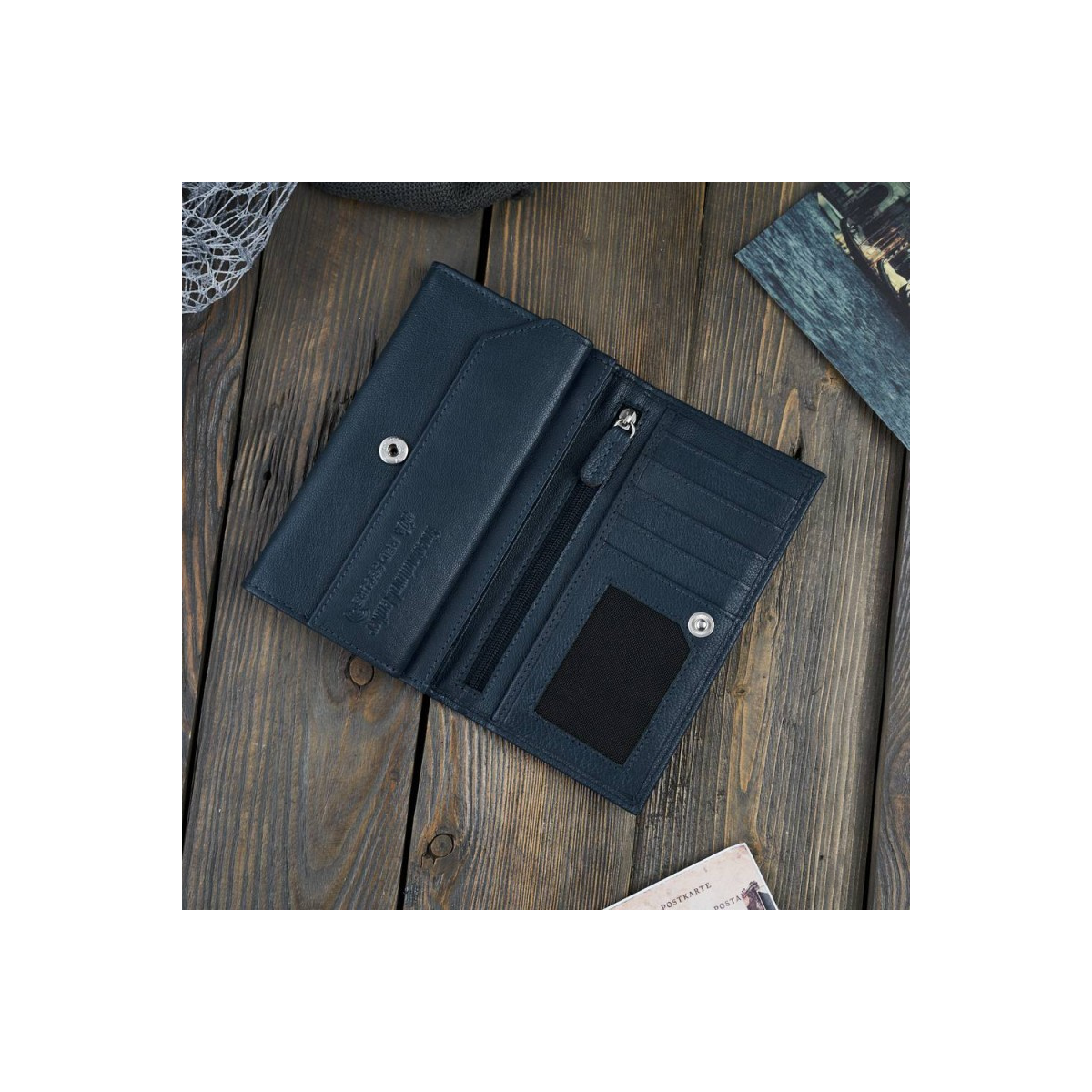 Kožená dámska modrá peňaženka RORY