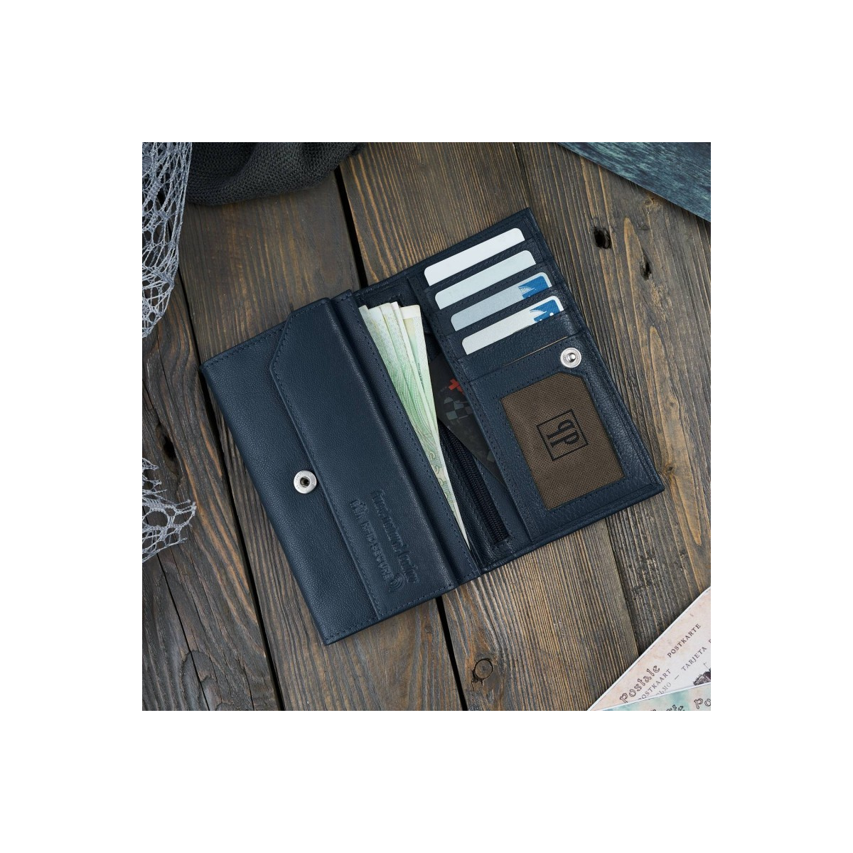 Kožená dámska modrá peňaženka RORY