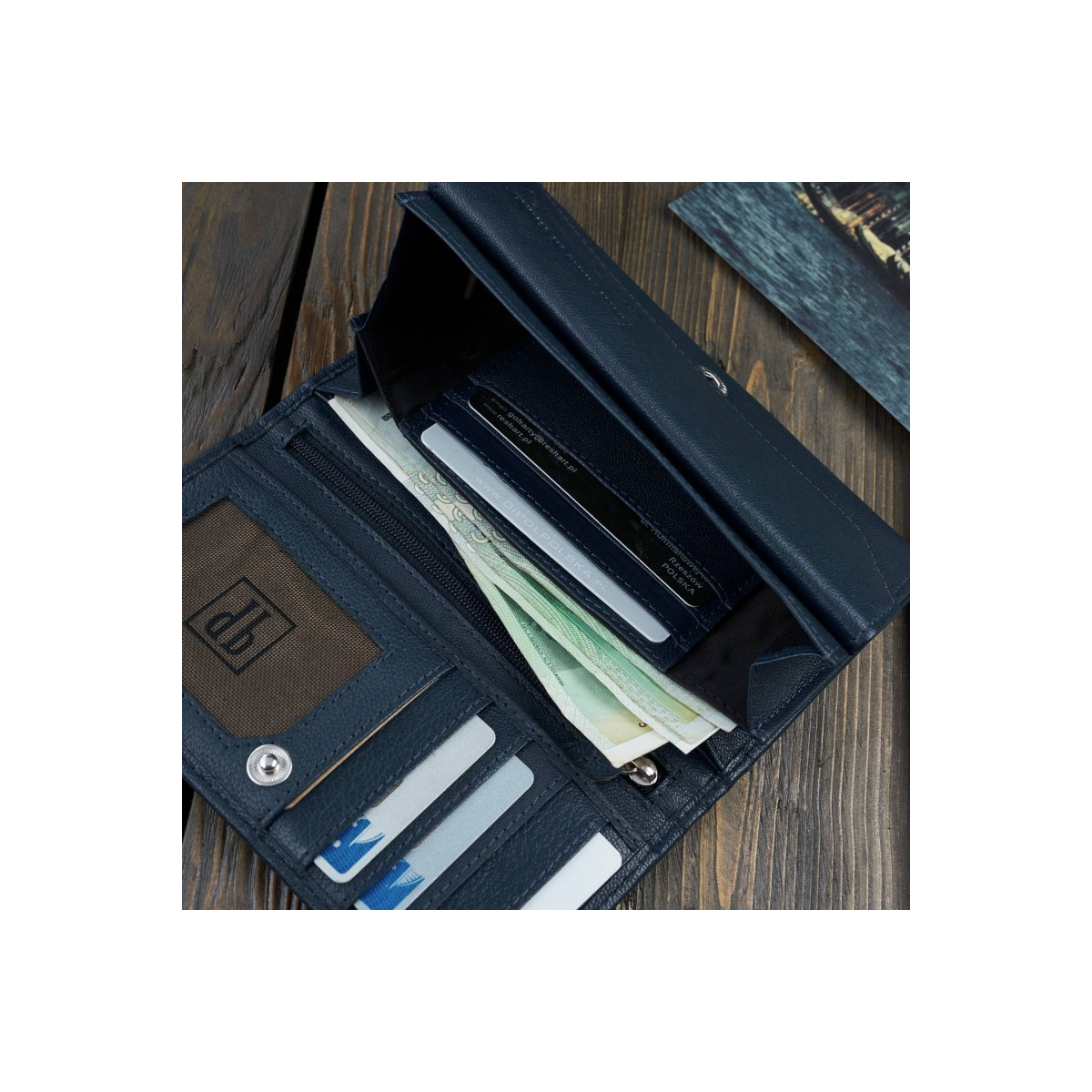 Kožená dámska modrá peňaženka RORY