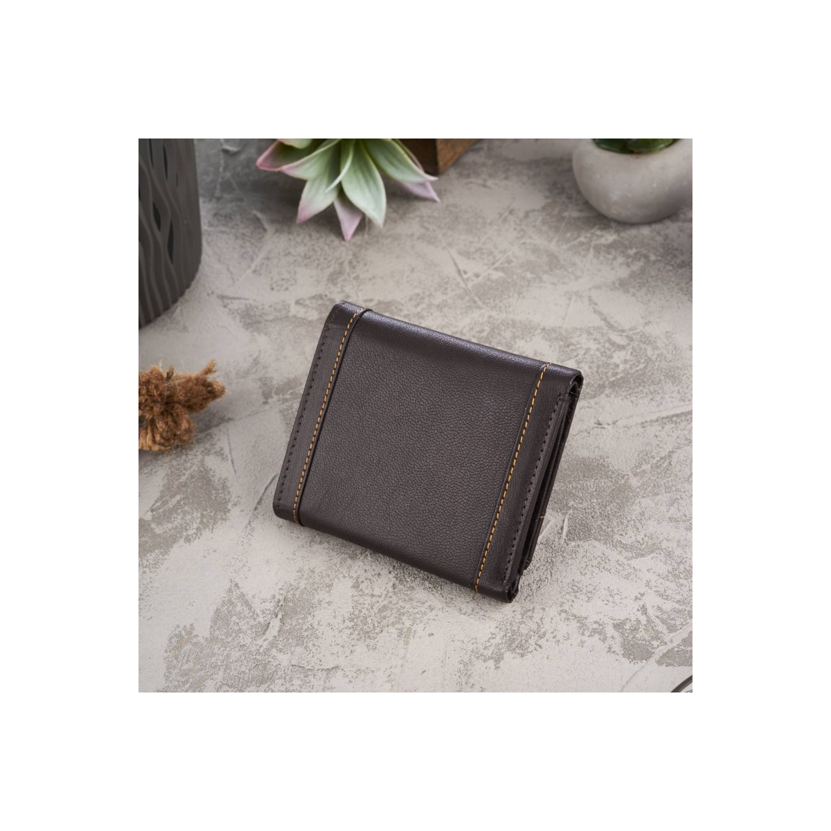 Kožená pánska hnedá peňaženka MALIK