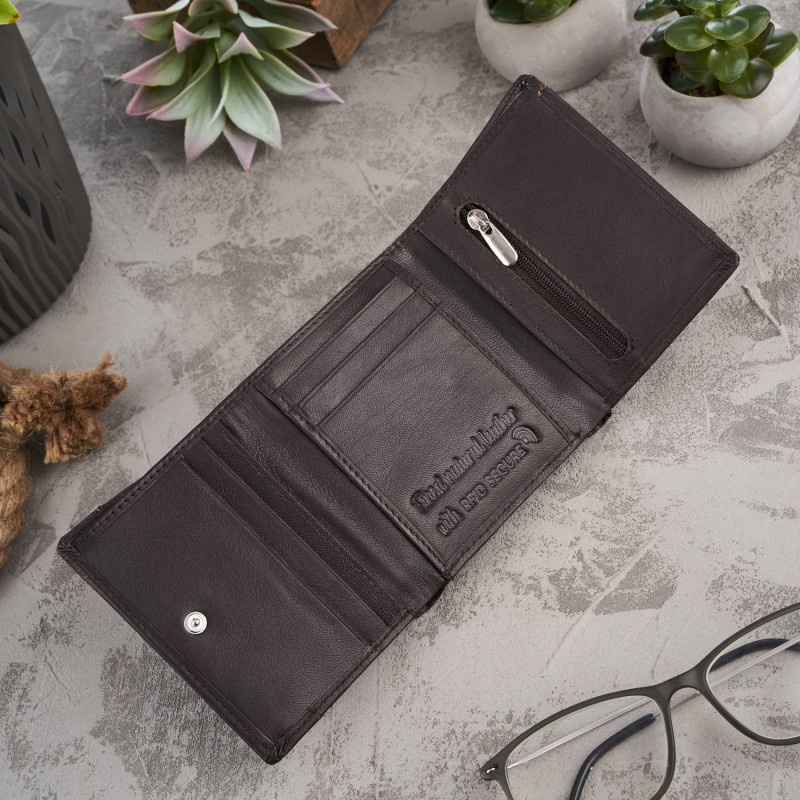 Kožená pánska hnedá peňaženka MALIK