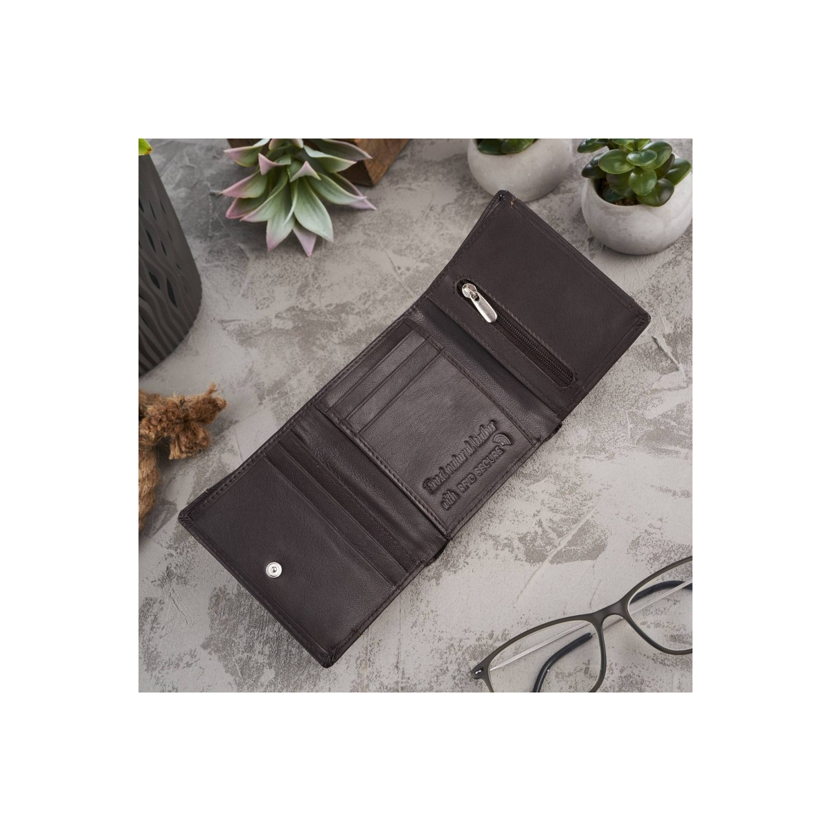 Kožená pánska hnedá peňaženka MALIK