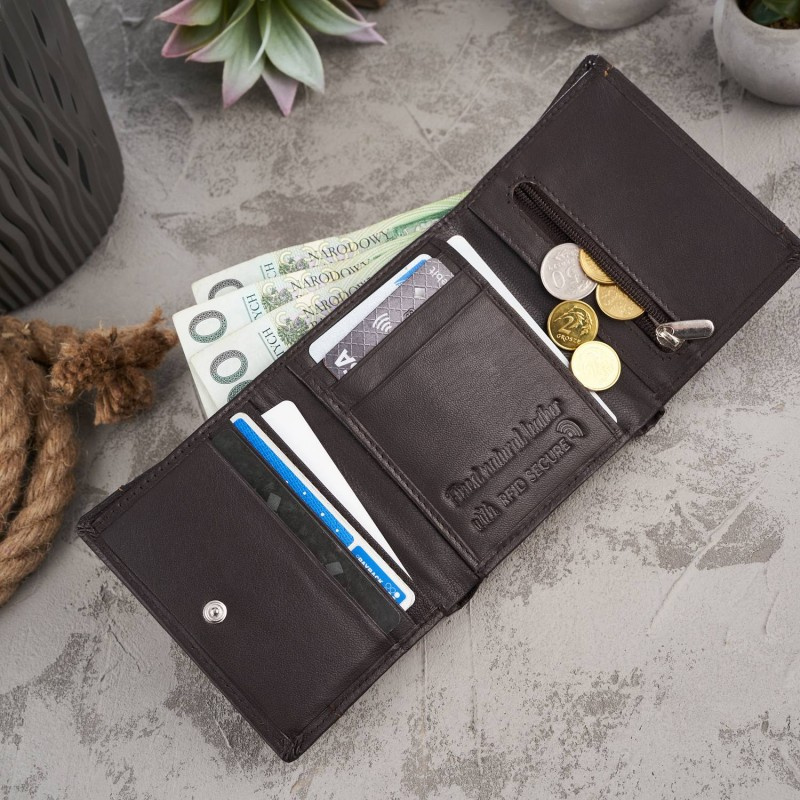 Kožená pánska hnedá peňaženka MALIK