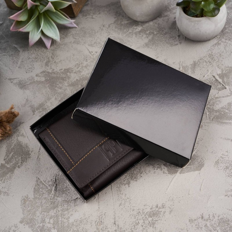 Kožená pánska hnedá peňaženka MALIK