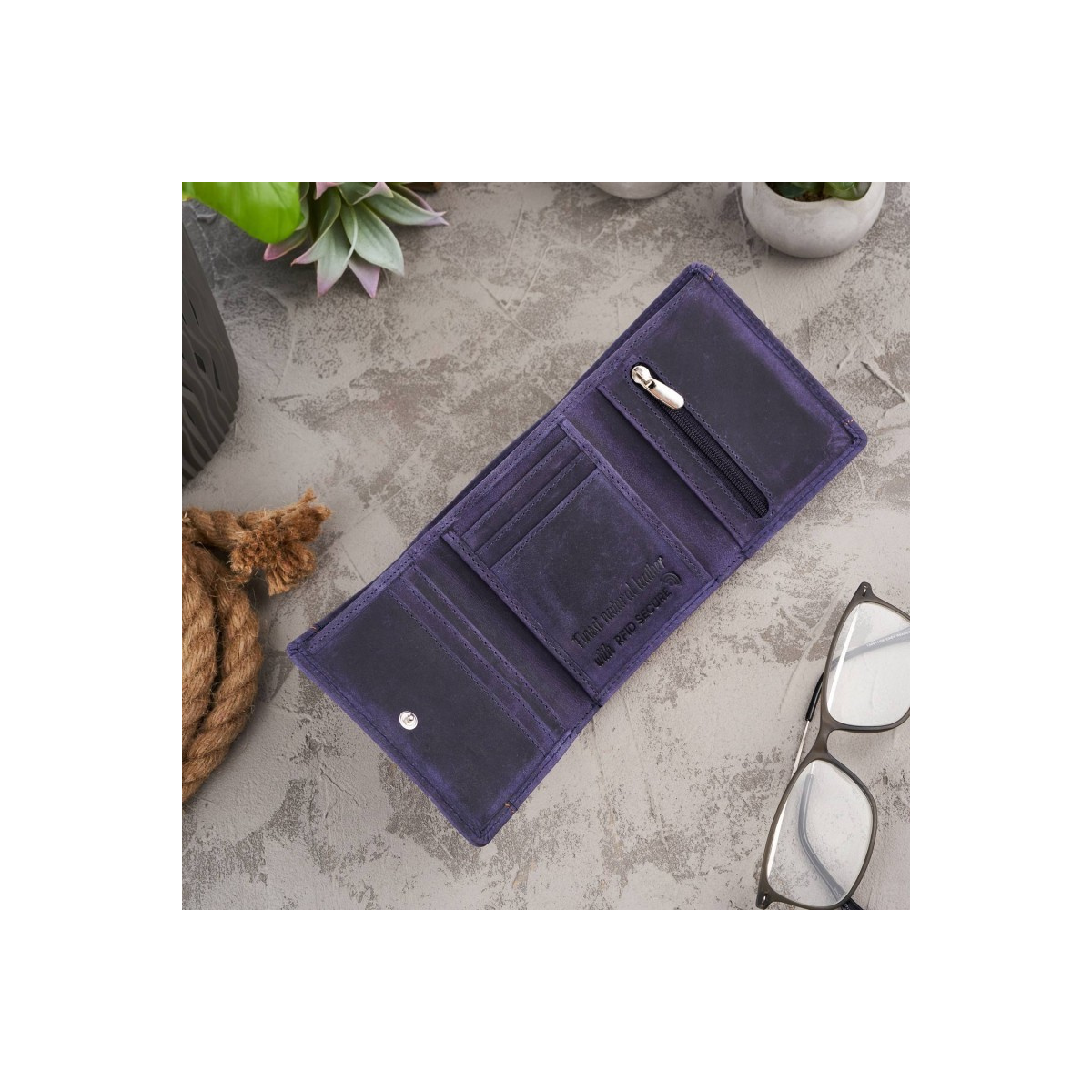 Kožená dámska fialová peňaženka VIENNA