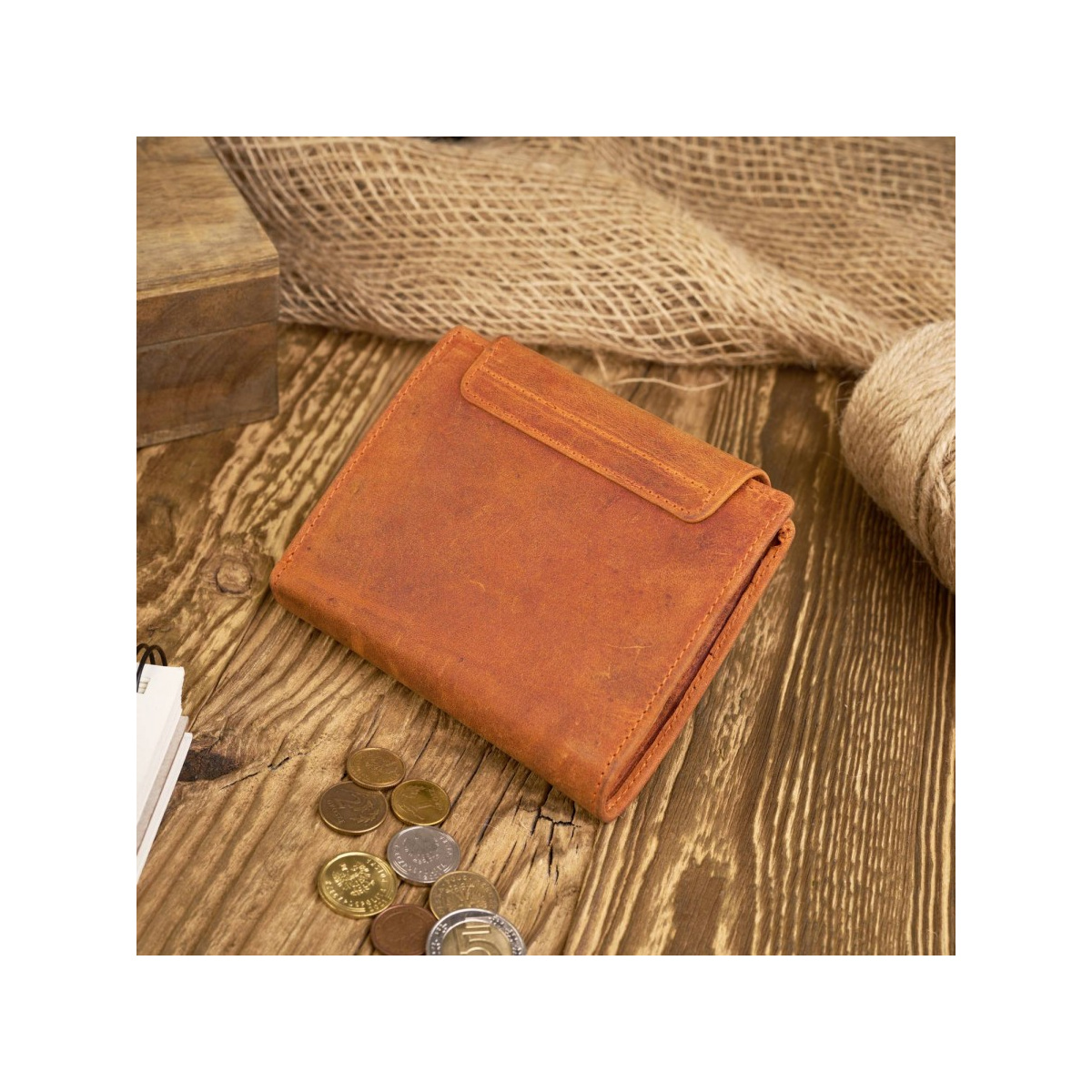 Vintage oranžová kožená dámska peňaženka Peruzzi