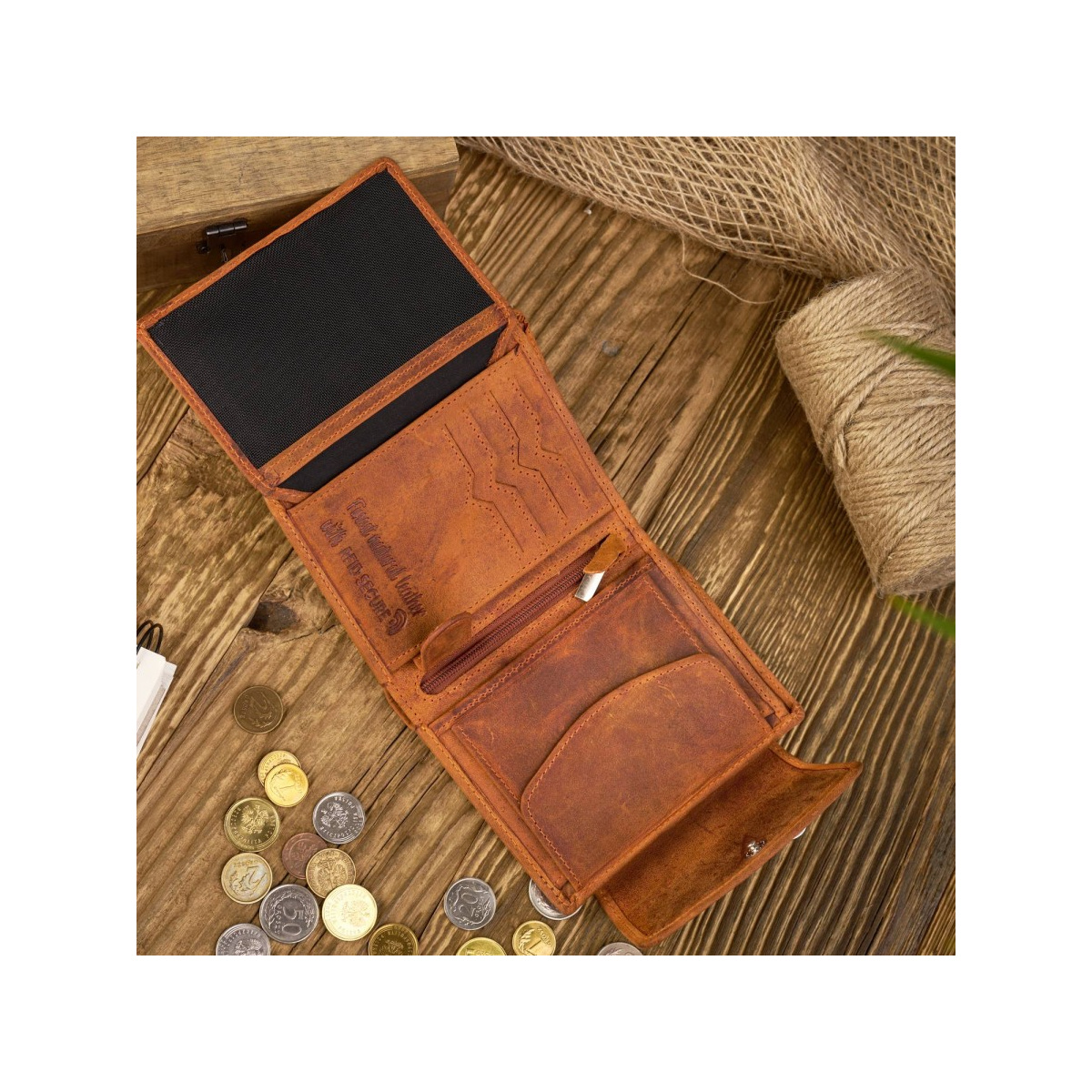 Vintage oranžová kožená dámska peňaženka Peruzzi