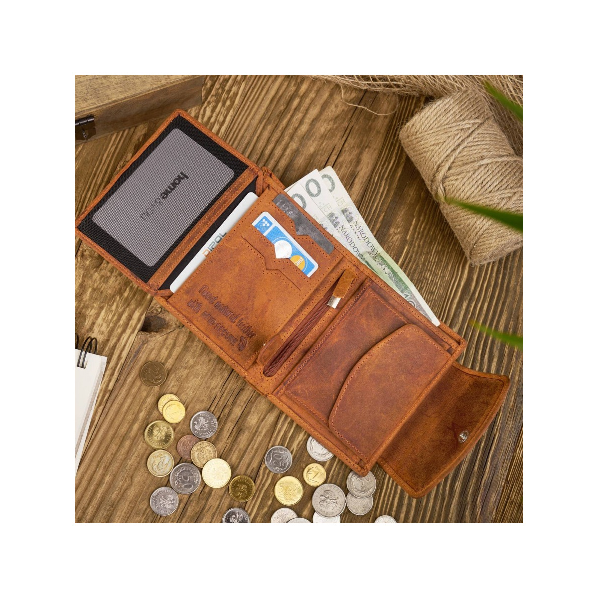 Vintage oranžová kožená dámska peňaženka Peruzzi