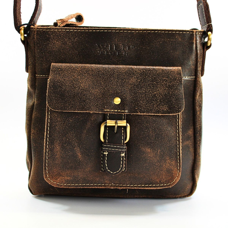 Kožená pánska hnedá crossbody taška FOREST