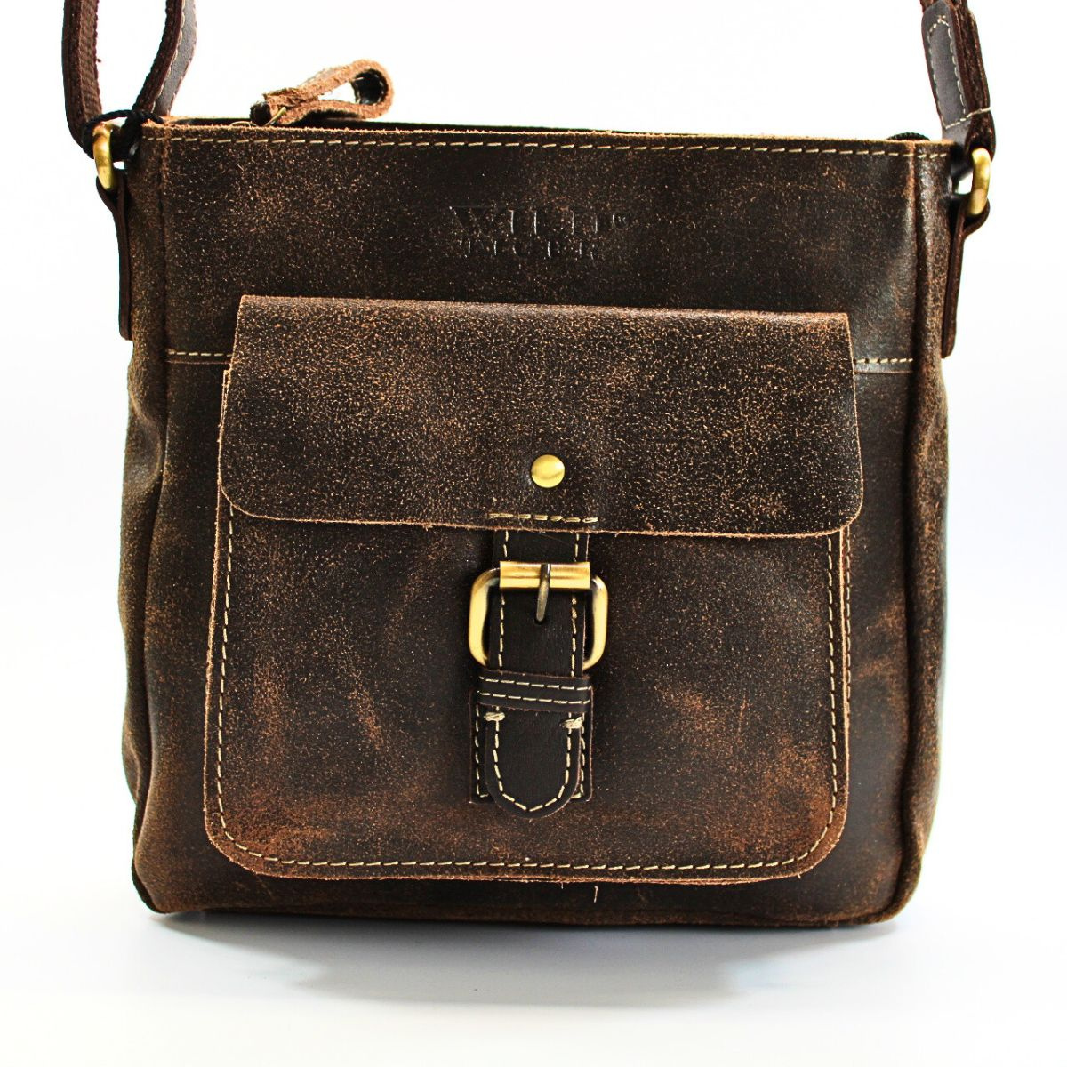 Kožená pánska hnedá crossbody taška FOREST