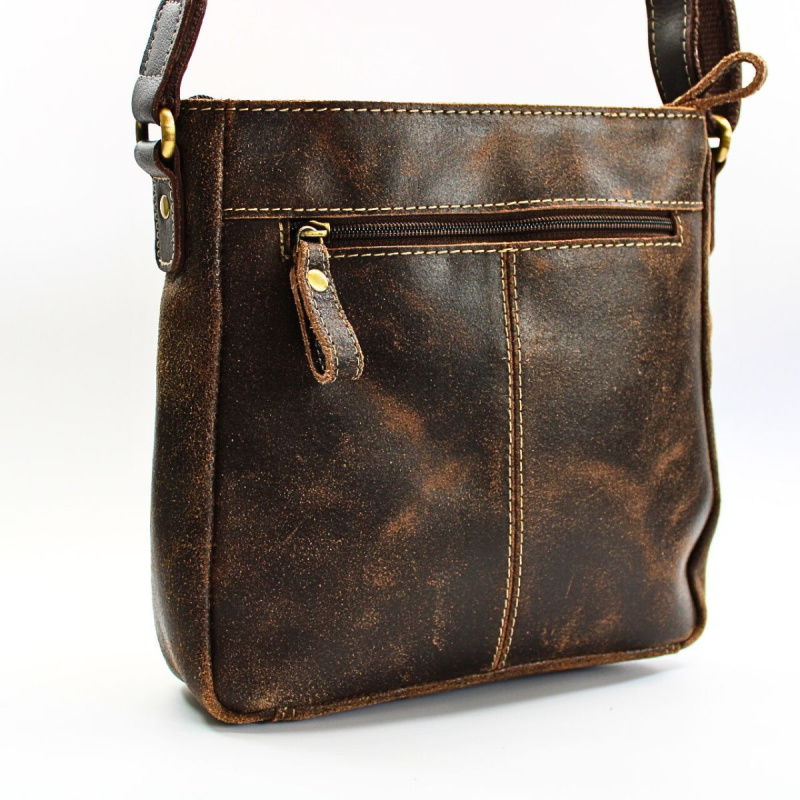 Kožená pánska hnedá crossbody taška FOREST