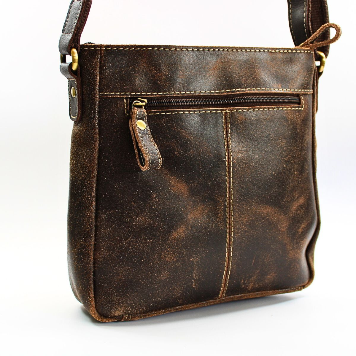 Kožená pánska hnedá crossbody taška FOREST