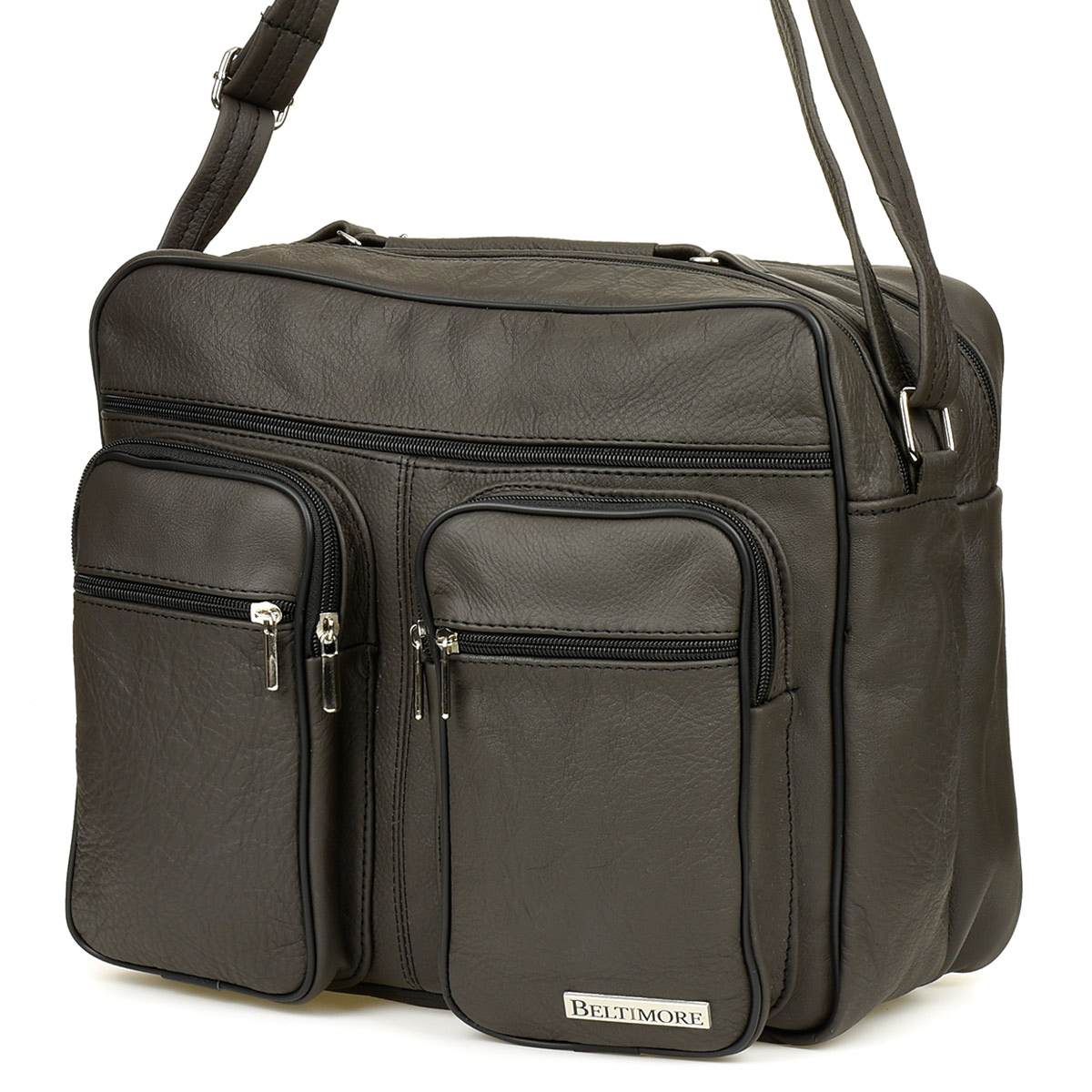 Kožená pánska hnedá taška na rameno EDUARDO