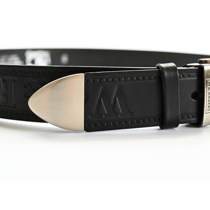 Čierny kožený pánsky opasok W&Rogers