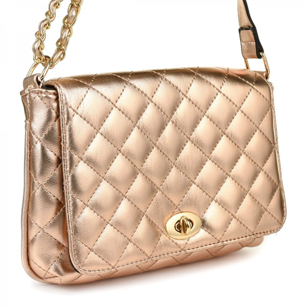 Kabelka crossbody medená prešívaná LETINA COPPER