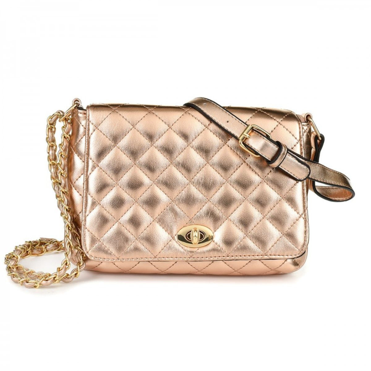 Kabelka crossbody medená prešívaná LETINA COPPER