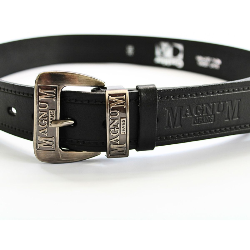 Čierny kožený pánsky opasok Magnum