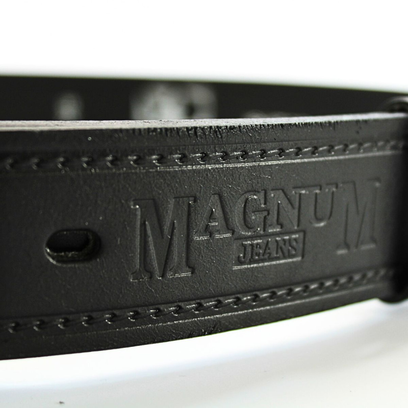 Čierny kožený pánsky opasok Magnum