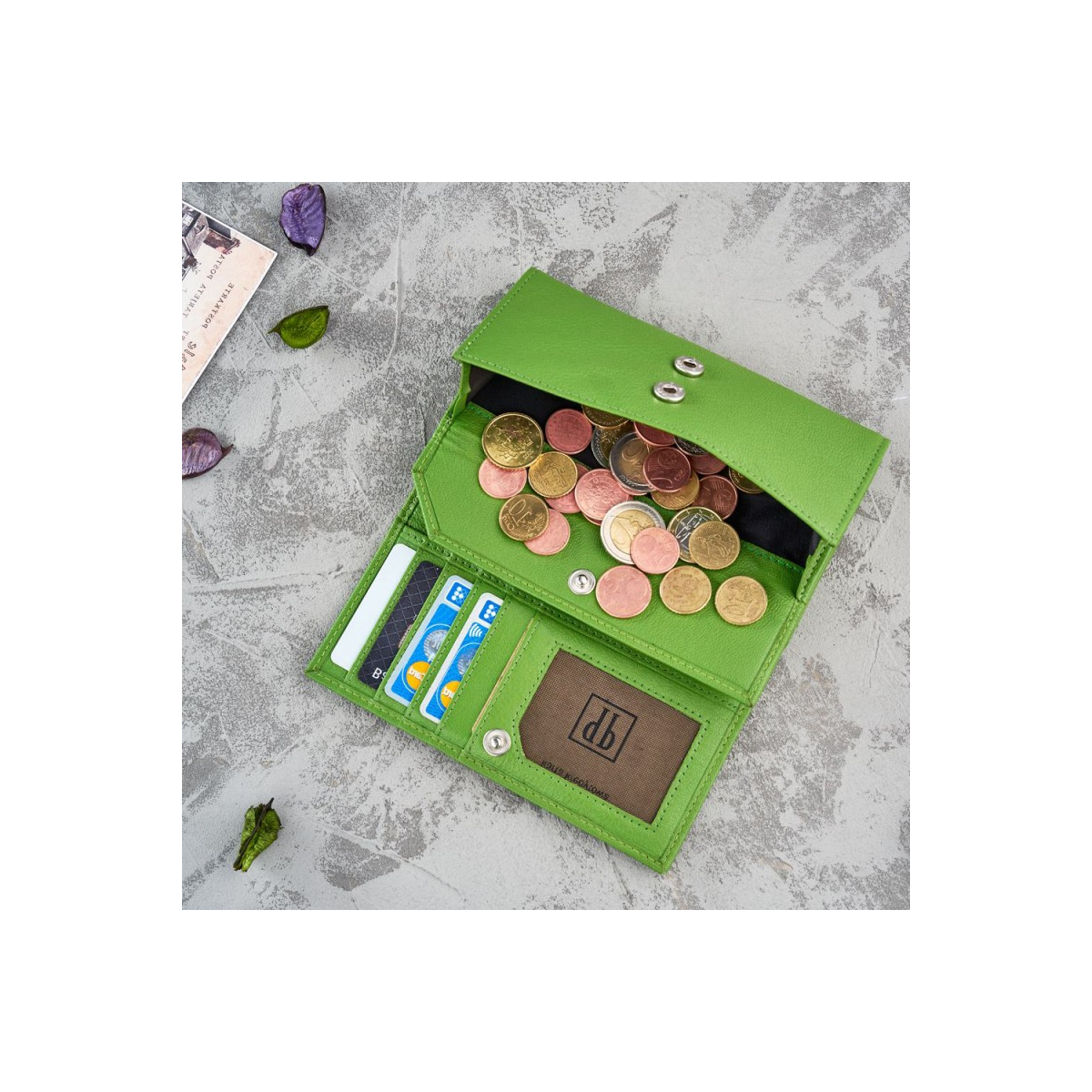 Kožená dámska zelená peňaženka Paolo Peruzzi "RORY"