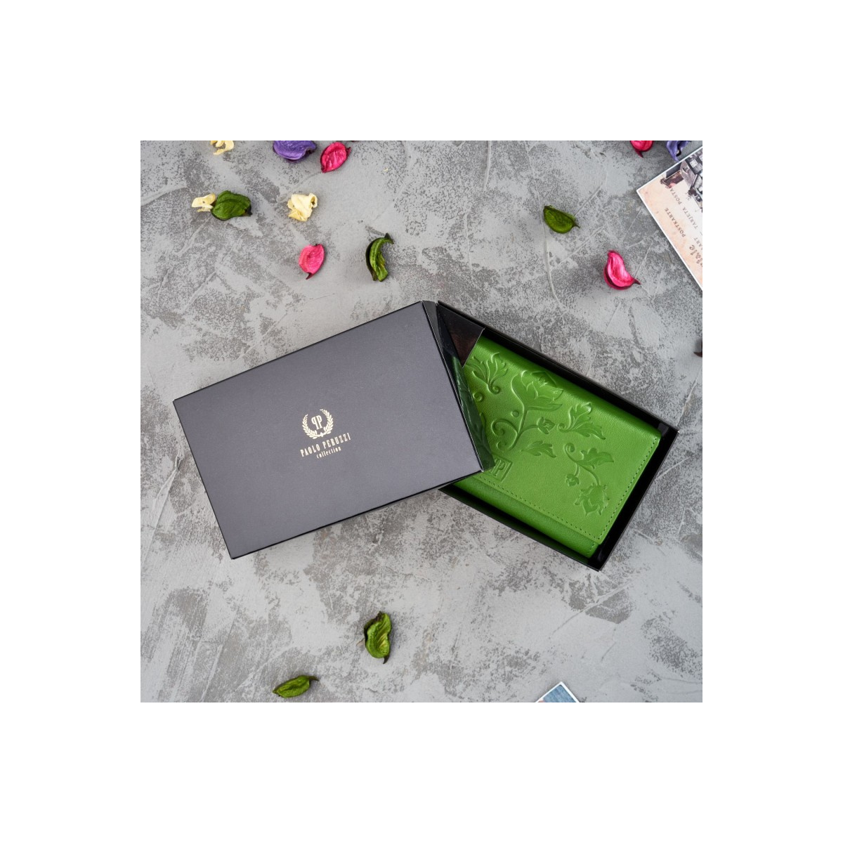 Kožená dámska zelená peňaženka Paolo Peruzzi "RORY"