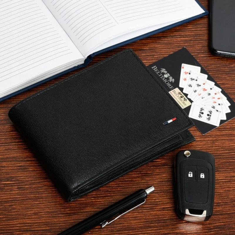 Pánska kožená peňaženka - čierna