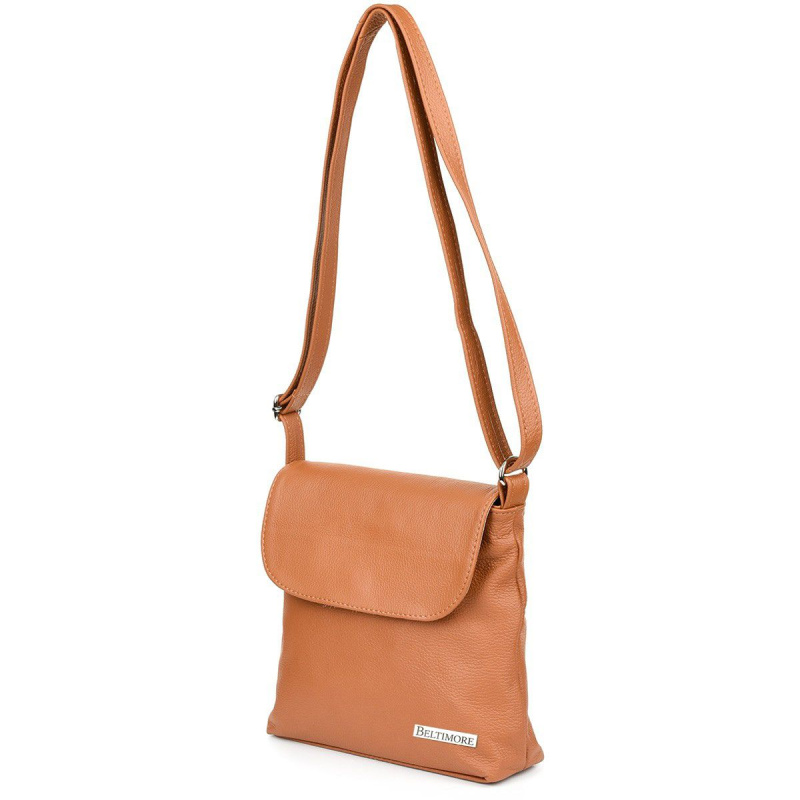 Malá kožená kabelka na rameno HENDY - CAMEL