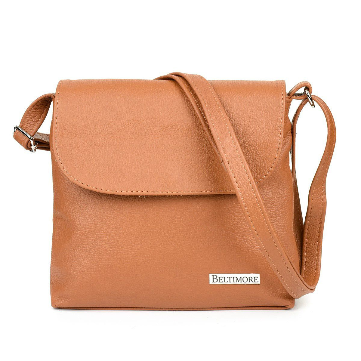 Malá kožená kabelka na rameno HENDY - CAMEL