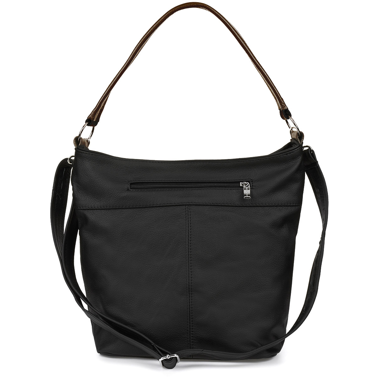 Kožená dámska čierna kabelka na rameno Beltimore PREMIUM