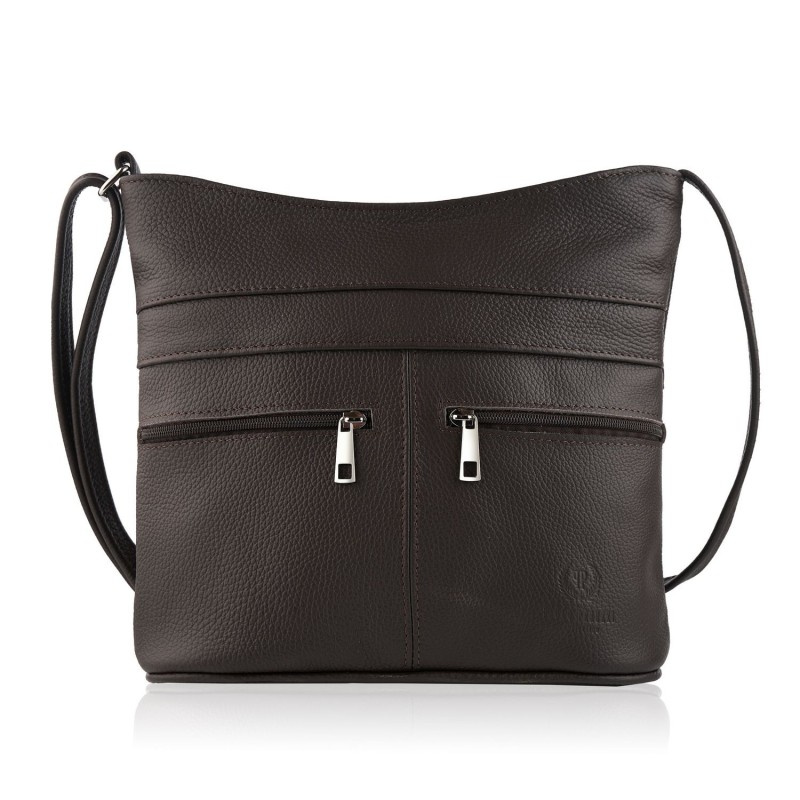 Kožená dámska hnedá crossbody kabelka PALOMA