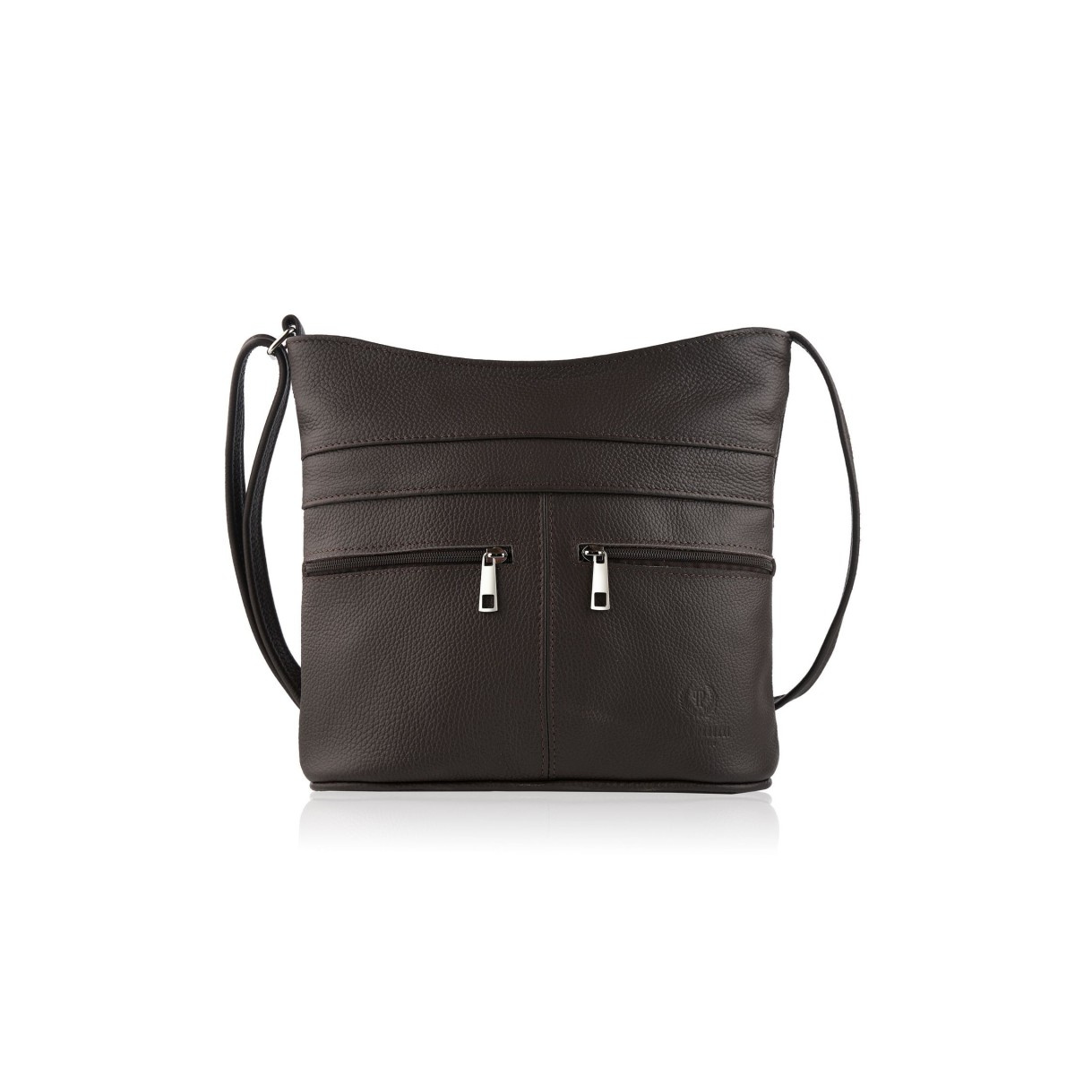 Kožená dámska hnedá crossbody kabelka PALOMA