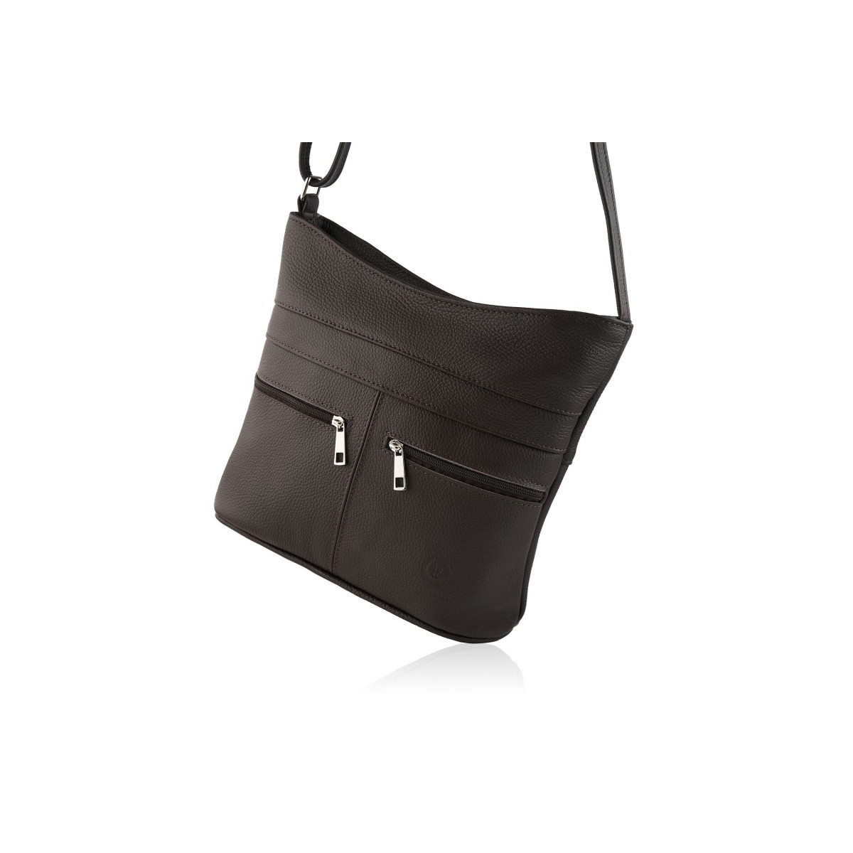 Kožená dámska hnedá crossbody kabelka PALOMA