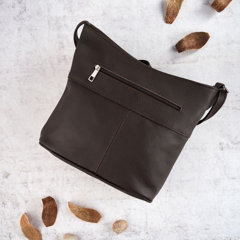 Kožená dámska hnedá crossbody kabelka PALOMA