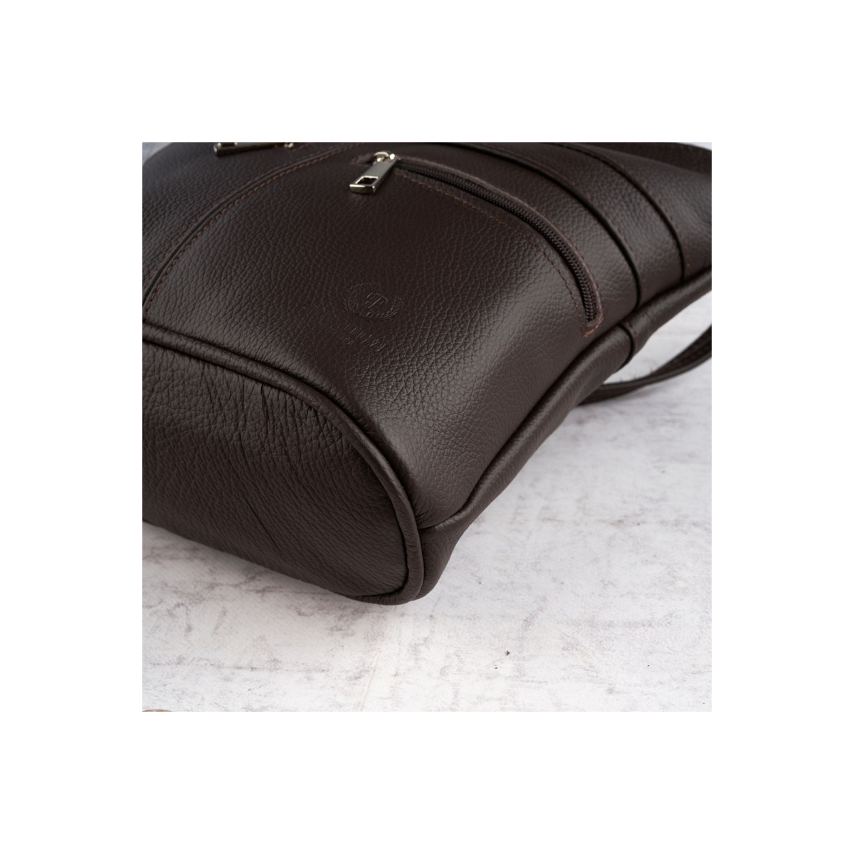 Kožená dámska hnedá crossbody kabelka PALOMA