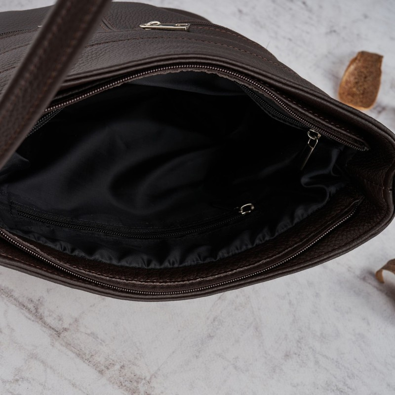 Kožená dámska hnedá crossbody kabelka PALOMA